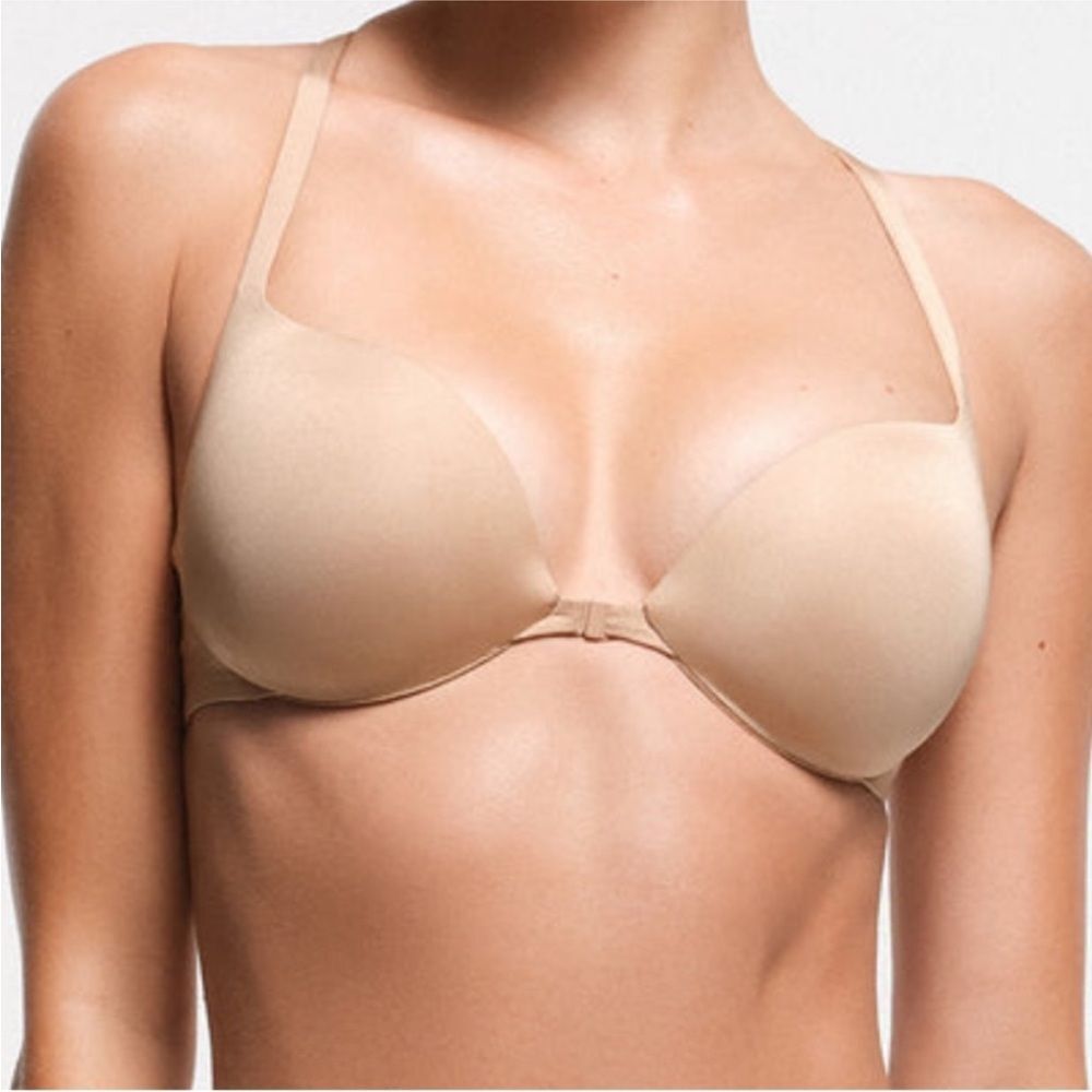 SKIMS Ultimate push-up front close racer bra sand BA-PLG-4376